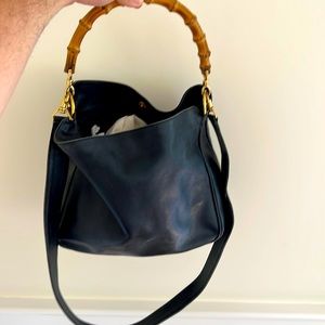 Gucci wood handle shoulder bag